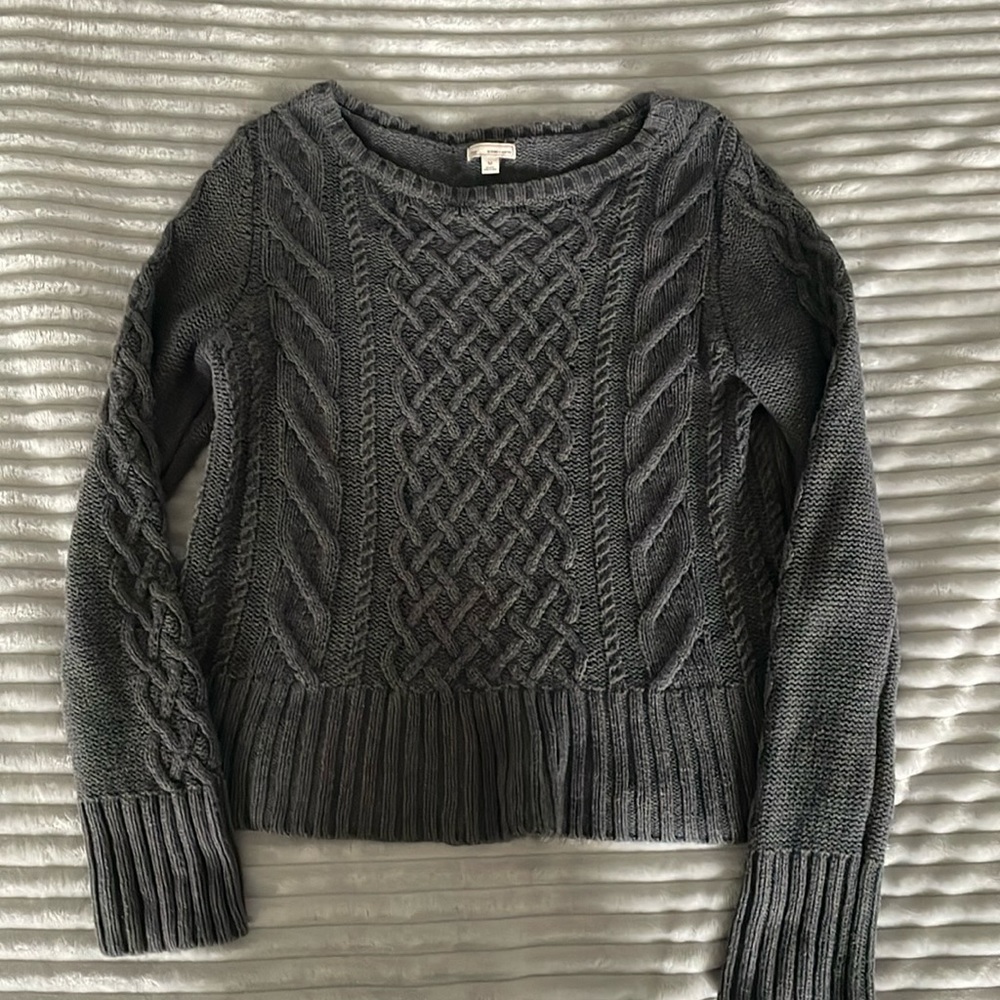 Gray Gap cable knit sweater